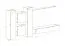 Hangelement met vijf deuren Kongsvinger 45, kleur: zwart hoogglans / eiken Wotan - Afmetingen: 180 x 330 x 40 cm (H x B x D), met push-to-open systeem