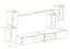 Woonkamermuur in modern design Volleberg 69, kleur: wit / zwart - Afmetingen: 150 x 280 x 40 cm (H x B x D), met twee bovenkasten