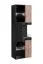 Vitrine | inkl. Bio-Ethanol Kamin | Farbe: Schwarz / Eiche Vicking / Schwarzer Marmor | inkl. LED-Beleuchtung | Push-to-open Funktion | 60 x 40 x 182 cm