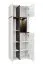 Elegant wandmeubel Stura 01, kleur: wit hoogglans/grijs - Afmetingen: 195 x 330 x 50 cm (H x B x D), met zeven deuren