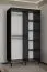 Elegante schuifdeurkast met spiegel Jotunheimen 208, kleur: zwart - Afmetingen: 208 x 120,5 x 62 cm (H x B x D)