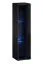Woonkamermuur in modern Valand 30 design, kleur: zwart - Afmetingen: 150 x 240 x 40 cm (H x B x D), met blauwe LED-verlichting