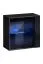 Woonkamermeubel Volleberg 42, kleur: zwart/grijs - Afmetingen: 140 x 250 x 40 cm (H x B x D), met blauwe LED-verlichting