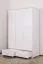 kledingkast massief grenen, wit gelakt Junco 07 - Afmetingen: 195 x 117 x 57 cm (H x B x D)