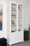 Witte massief grenen vitrinekast Junco 32, 195 x 84 x 42 cm, met 2 laden en 4 ruime vakken, hoogwaardige afwerking, functioneel ontwerp