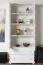 Witte massief grenen vitrinekast Junco 32, 195 x 84 x 42 cm, met 2 laden en 4 ruime vakken, hoogwaardige afwerking, functioneel ontwerp
