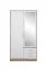 Draaideurkast / kledingkast Hannut 13, kleur: wit / eiken - Afmetingen: 190 x 100 x 56 cm (H x B x D)