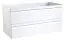 het wastafelmeubel Bikaner 05 met sifonuitsparing, kleur: glanzend wit - 50 x 99 x 45 cm (H x B x D)