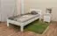Einzelbett / Gästebett Kiefer Vollholz massiv weiß lackiert A5, inkl. Lattenrost - Abmessung 90 x 200 cm