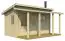 Buiten sauna / saunahuis Moritzhorn 02 incl. vloer - 70 mm blokhut profielplanken, grondoppervlakte: 16,5 m², dubbel monopitch dak