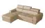 Sladenia 05 sofa in zand met bedfunctie en opbergbox - 251 x 167 cm (b x d) - voetenbank: links