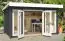 Chalet / tuinhuis G209 Carbon grijs incl. vloer - 34 mm blokhut profielplanken, grondoppervlakte: 13,80 m², monopitch dak