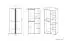 Kledingkast met veel opbergruimte Tullahoma 01, kleur: eiken / wit glans - afmetingen: 196 x 92 x 60 cm (H x B x D), met 2 deuren en 5 vakken