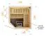 prefab elementen sauna Tirari 68 mm met dakrand - buitenmaten (B x D x H): 194 x 194 x 199 cm