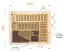 prefab elementen sauna Kawir 68 mm met 1 raam en dakrand - buitenmaten (B x D x H): 244 x 194 x 199 cm