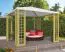 Houten paviljoen Middellandse Zee Mediterran gemaakt van onder druk geïmpregneerd grenen met canvas dak -afmeting 300 x 300 cm (L x B)