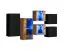 Set van 6 hangkasten / hangkasten met LED-verlichting Volleberg 110, kleur: zwart / eiken Wotan - Afmetingen: 80 x 150 x 25 cm (H x B x D), met push-to-open functie