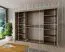 Schuifdeurkast / kleerkast Jan 06B met spiegel, kleur: sonoma eiken / mat wit - afmetingen: 200 x 250 x 62 cm ( H x B x D)