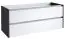 wastafelmeubel Kolkata 33 met sifon uitsparing, kleur: glanzend wit / eik zwart - 50 x 120 x 46 cm (h x b x d)