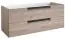 wastafelmeubel Meerut 36 badmeubel met sifon uitsparing, kleur: grijs eiken - 50 x 119 x 45 cm (h x b x d)