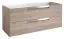 wastafelmeubel Meerut 43 met sifonuitsparingen voor dubbele wastafel, kleur: eiken grijs - 50 x 119 x 45 cm (H x B x D)