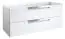 wastafelmeubel Meerut 37 met sifonuitsparingen voor dubbele wastafel, kleur: mat wit - 50 x 119 x 45 cm (H x B x D)