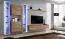 Woonwand met modern design Kongsvinger 97, kleur: Wotan eik / hoogglans wit - afmetingen: 180 x 330 x 40 cm (H x B x D), met drie deuren