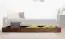 Lade voor bed - massief grenen, kleur walnotenhout 003 - afmetingen 18,50 x 198 x 54 cm (H x B x D)