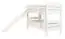Wit stapelbed met glijbaan 90 x 200 cm, massief beukenhout wit gelakt, deelbaar in twee eenpersoonsbedden, "Easy Premium Line" K26/n