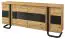 Dressoir / sideboard kast Ogulin 12, kleur: eiken / zwart, deels massief - afmetingen: 87 x 197 x 45 cm (H x B x D)