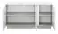dressoir / ladekast Antioch 08, kleur: wit glanzend / lichtgrijs - afmetingen: 73 x 138 x 40 cm (h x b x d), met 3 deuren en 4 vakken
