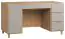 Bureau Nanez 02, kleur: eiken / grijs - Afmetingen: 78 x 140 x 67 cm (H x B x D)