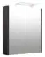 Badkamer - spiegelkast Bidar 08, kleur: zwart eiken - 65 x 60 x 12 cm (H x B x D)