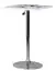 Design bartafel Apolo 135, kleur: wit / chroom, in lederlook - Afmetingen: 63 x 63 cm (B x D)