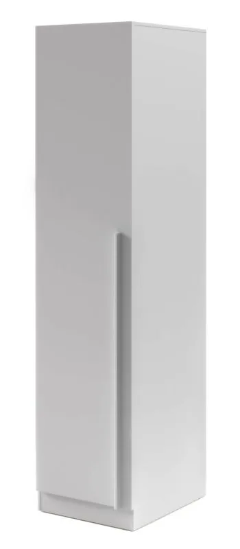 Schrank | Farbe: Platingrau | eintürig | 4 Einlegeböden | 50 x 61 x 210 cm | ABS-Kanten | 1 Kleiderstange | Edegem 05 | Drehtürenschrank