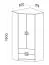 Kinderkamer - kledingkast / hoekkast Fabian 02, kleur: eiken lichtbruin / wit / grijs - 190 x 87 x 87 cm (H x B x D)