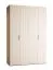 Vouwdeur / kleerkast | kleur: beige / eiken | 3 lades | 1 broekenrek | incl. LED-verlichting met bewegingssensor | 160 x 60 x 240 cm