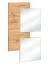Wandpaneel mit Spiegel und Schublade Pollestad 01, Farbe: Eiche Wotan / Weiß - Abmessungen: 170 x 100 x 30 cm (H x B x T), mit stylischen Design