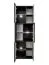 Vitrine | Farbe: Schwarz / Eiche Vicking / Schwarzer Marmor | inkl. LED-Beleuchtung | 6 Türen | Push-to-open Funktion | 60 x 40 x 182 cm | 12 Fächer
