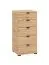 Hoge ladekast met vijf laden Pecini 07, kleur: Artisan eiken, ABS randbescherming, afmetingen: 95 x 45 x 40 cm, handgrepen & poten: zwart, modern design