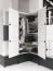 Jugendzimmer - Eckkleiderschrank Marincho 11, Farbe: Weiß - Abmessungen: 159 x 105 x 106 cm (H x B x T)