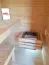 Buiten sauna / saunahuis Tihama 40mm met raam, kleur: natuur /transparant eiken - buitenafmetingen (b x d): 254 x 204 cm