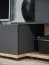 Stijlvolle woonwand Kinn 03, kleur: antraciet / Artisan eiken - Afmetingen: 145 x 240 x 40 cm (H x B x D), met LED verlichting en push-to-open-systeem