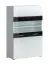 Vitrine Femi 02, Farbe: Weiß / Schwarz - 142 x 90 x 42 cm (H x B x T)