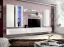 Elegante woonwand Hompland 54, kleur: wit - Afmetingen: 170 x 320 x 40 cm (H x B x D), met een hangvitrine