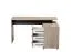 Modern hoekbureau Batani 01, drie laden, kleur: eiken grijs / zwart, twee compartimenten, ABS randen, afmetingen: 75 x 137,5 x 101,5 cm, verstelbaar element