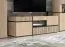 Moderne woonkamer - Set A Jordalsgrenda, 4-delig, kleur: eiken / zwart, incl. LED verlichting, push-to-open-functie, twee ladekasten, een tv-kast, een wandplank / wandrek