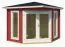 Kleines Gartenhaus G175 inkl. Doppeltür und Fußboden, 239,60 x 239,60 cm, Schwedenrot, 40 mm Blockbohlenhaus - 5,74 m², Zeltdach, Isolierverglasung