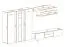 Hompland 165 woonkamer wandmeubel, kleur: wit - Afmetingen: 170 x 260 x 40 cm (H x B x D), met voldoende opbergruimte