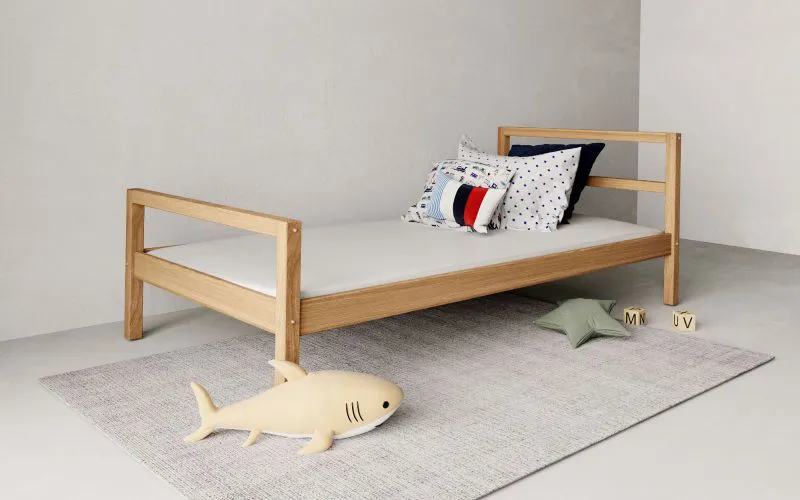 Kinderbed / tienerbed Collin 05 massief beuken, transparant gelakt - matrasmaat: 120 x 200 cm (B x L)